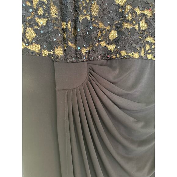 NWT Connected Embellished Cap Sleeve Gathered Waist Navy Gown Size 24W - Picture 6 of 12